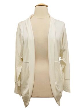 Scoop Scuba White Cocoon Cardigan XXL